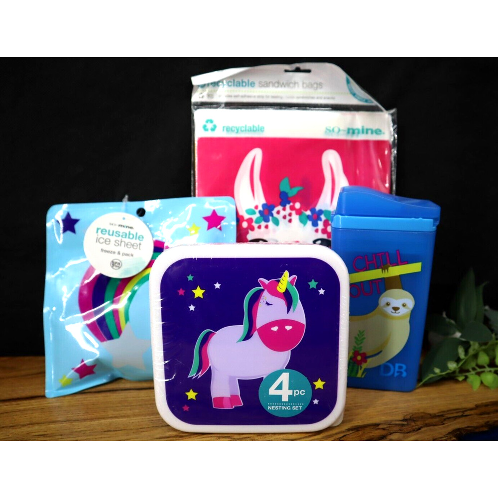 NEW So-Mine Lunch Bag Kit 31 Piece Reusable Sandwich Bags Storage Containers Set